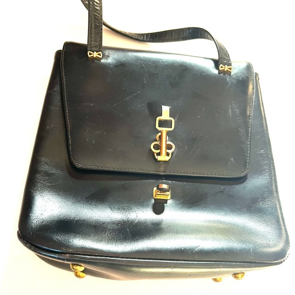 Dolfan Vintage 60's  Leather Handbag  - Made in France - Picture 4 of 13